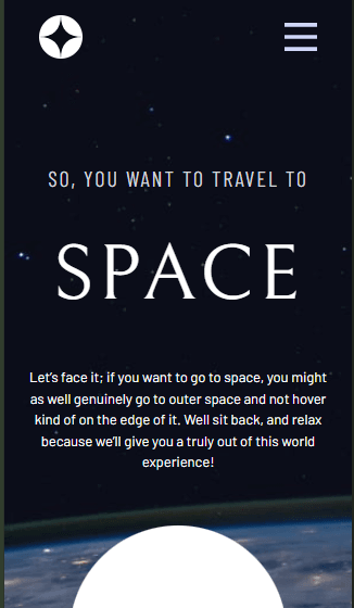 A basic responsive app detailing Space tourism
